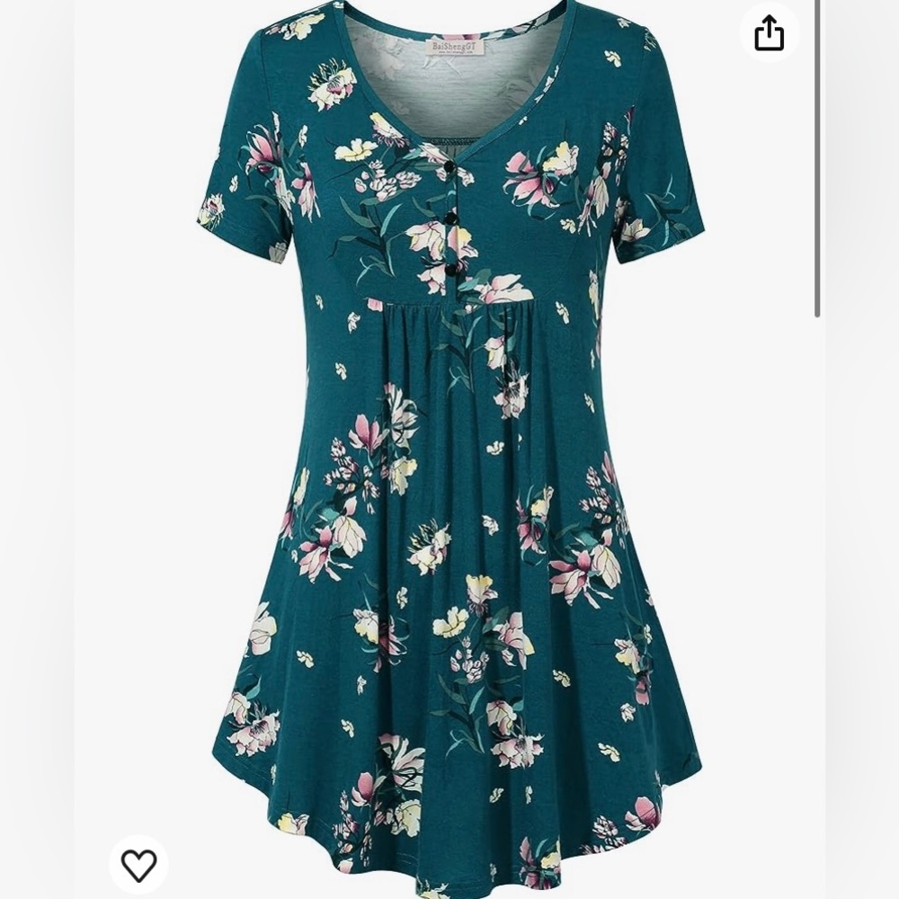 Womens Floral Tunic Blouse
